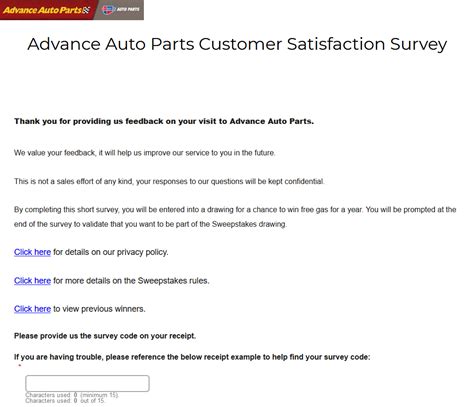 advanceautoparts com survey|advance auto parts customer survey.